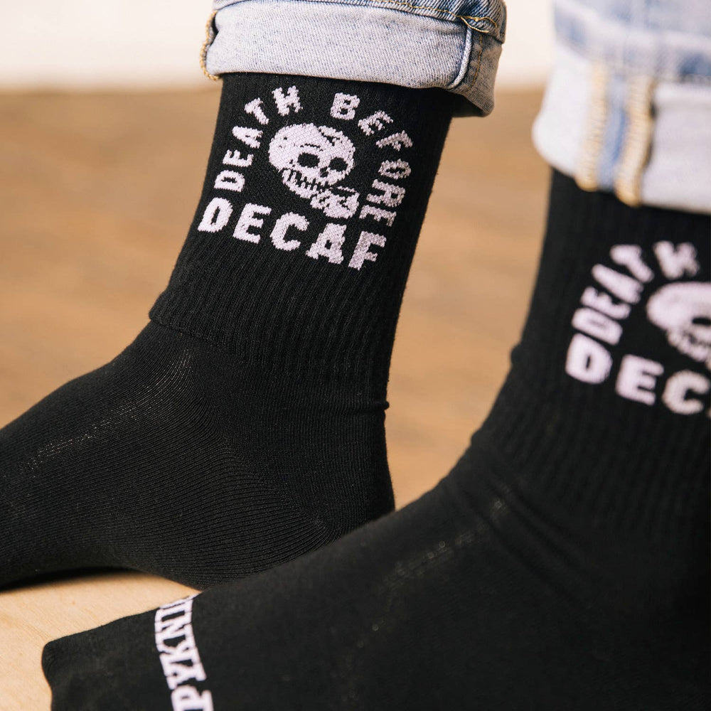 Death Before Decaf Coffee Crew Socks, Valentines Day Gift