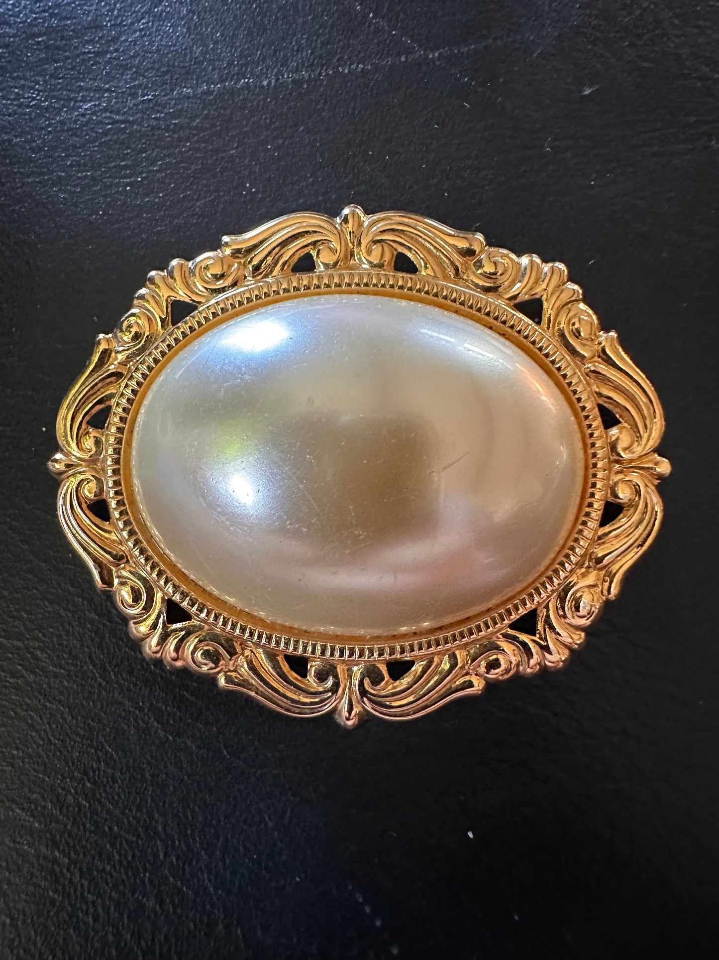 Large pearl brooch