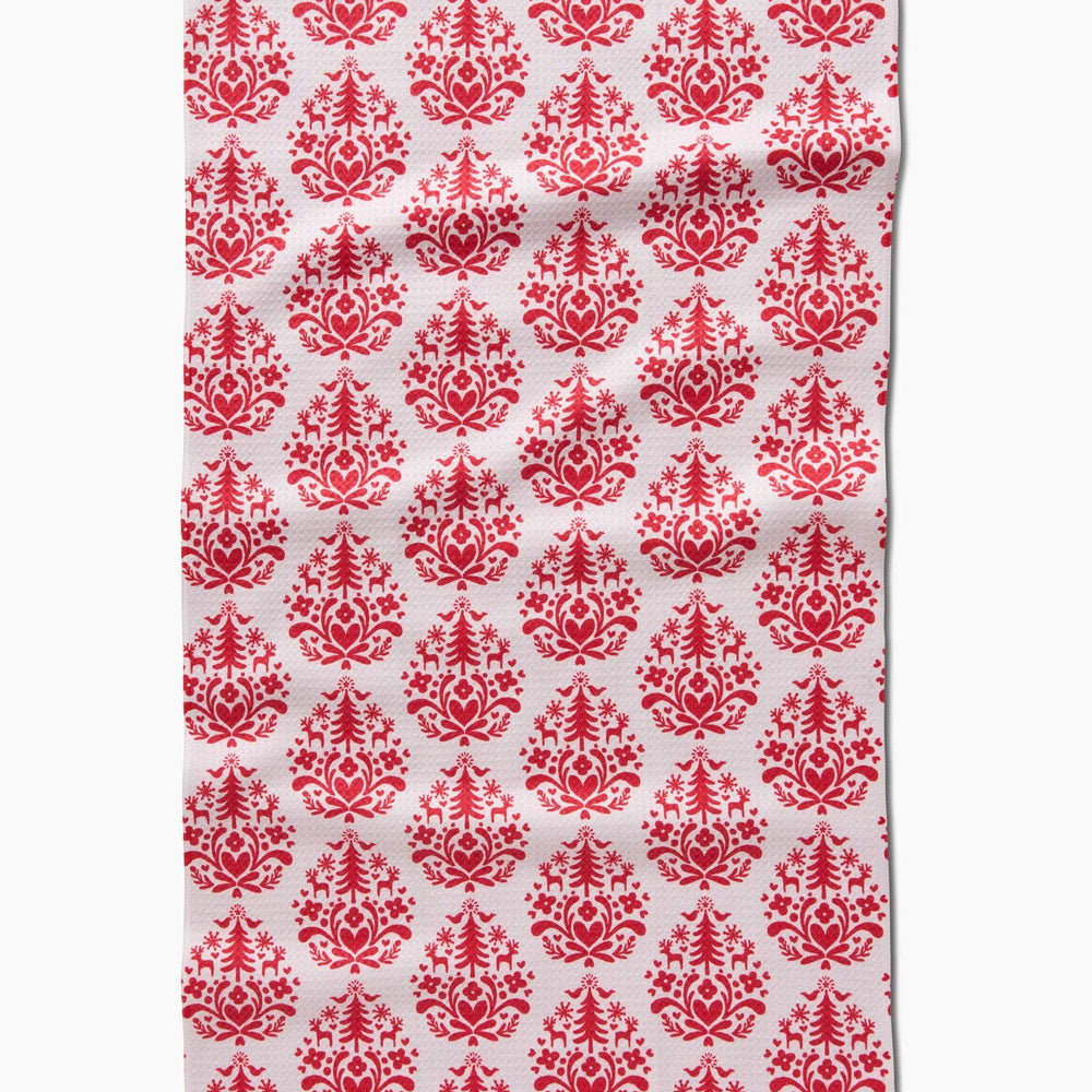 Nordic Holiday Stamp Tea Towel