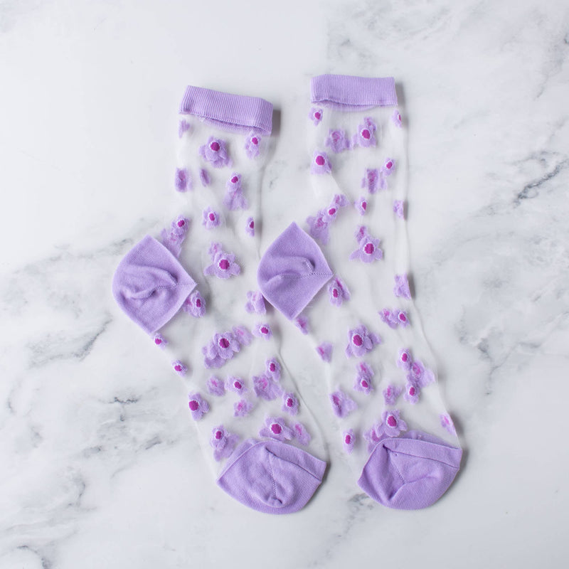 Women's Floral Casual Mesh Socks