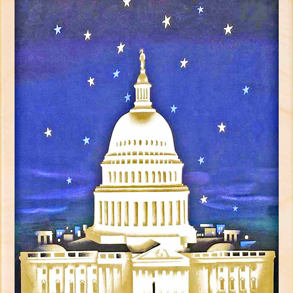 WASHINGTON DC wooden postcard USA