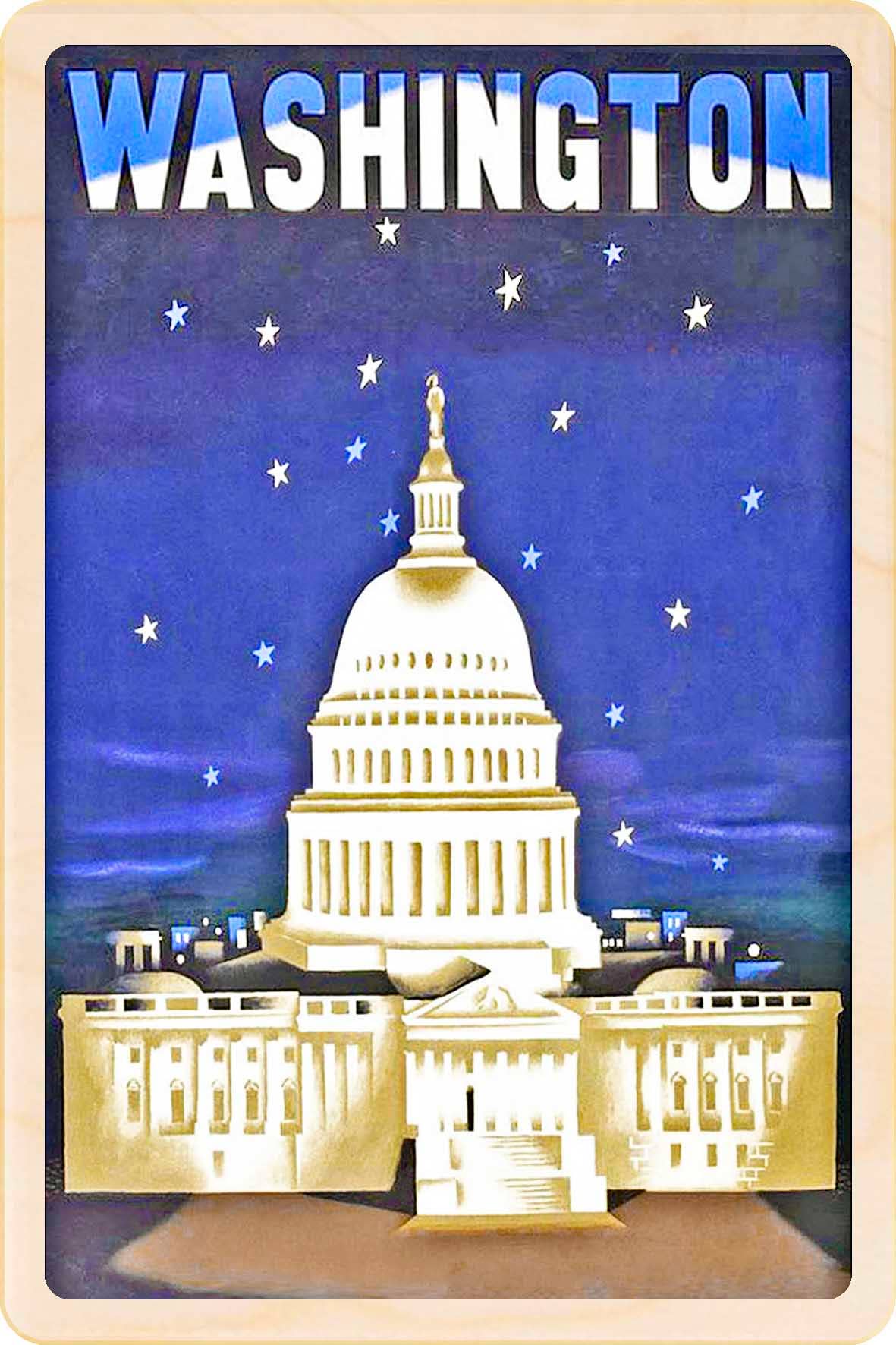 WASHINGTON DC wooden postcard USA