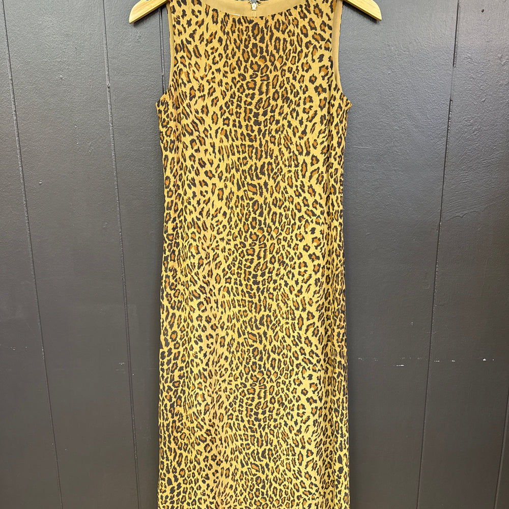 Vintage Leopard Slip Dress - Size 2P