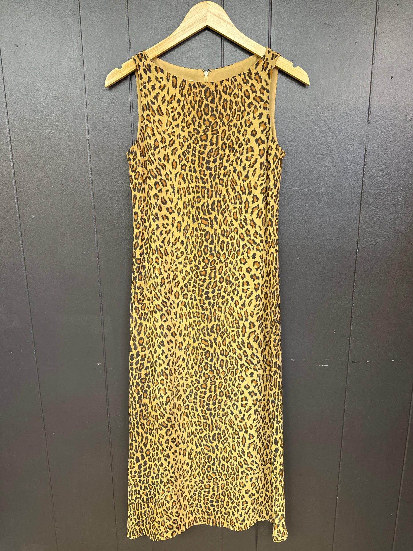 Vintage Leopard Slip Dress - Size 2P