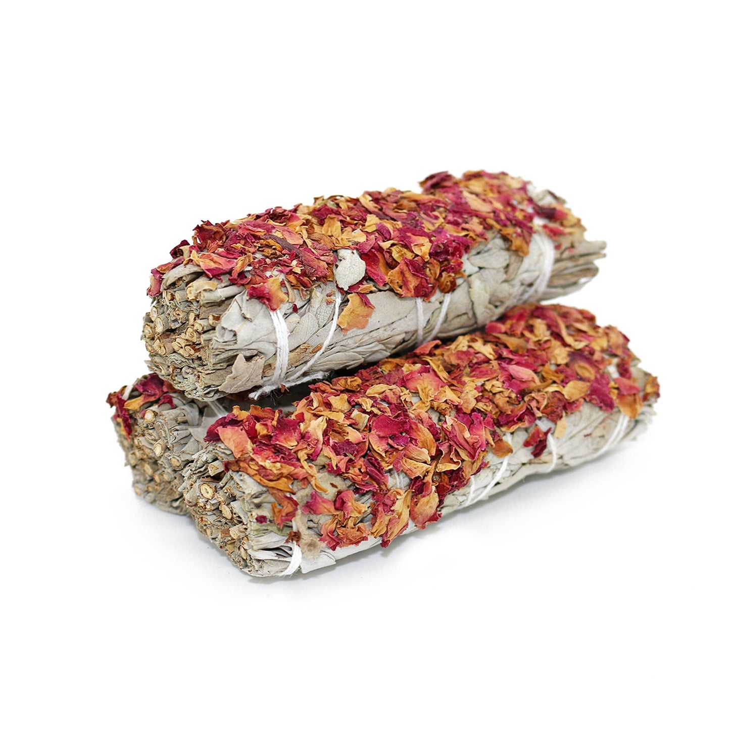 'Wild Rose' Floral White Sage Smudge Stick (4 in.)