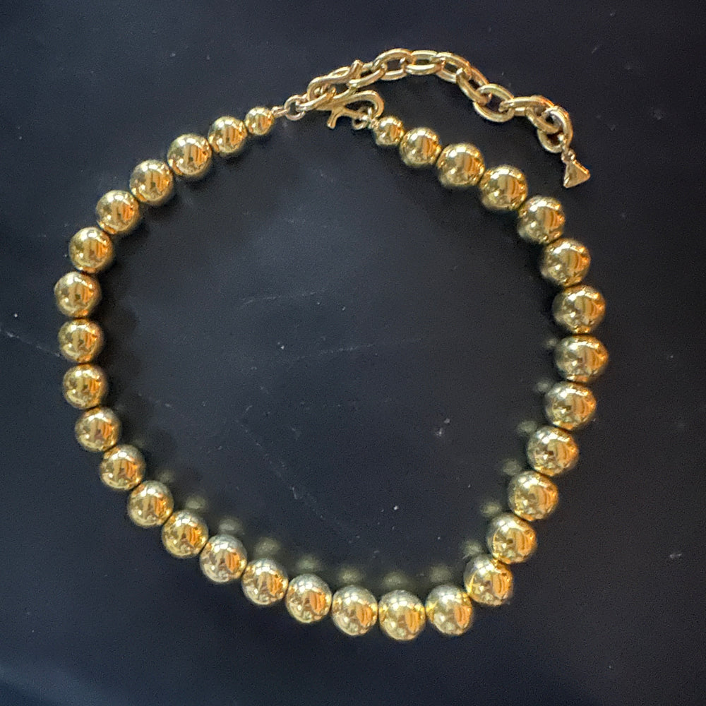 Vintage Liz Claiborne gold beaded necklace