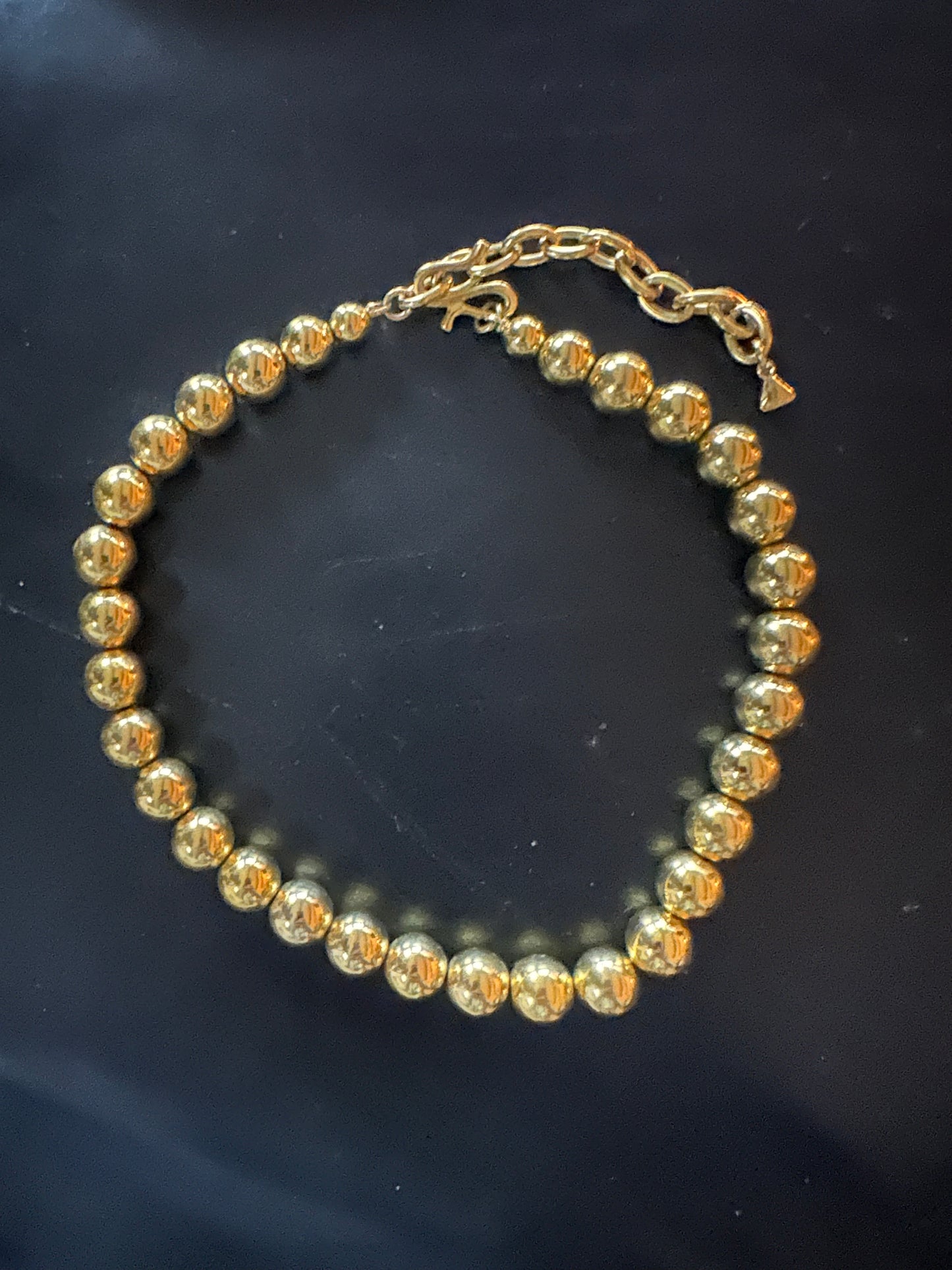 Vintage Liz Claiborne gold beaded necklace