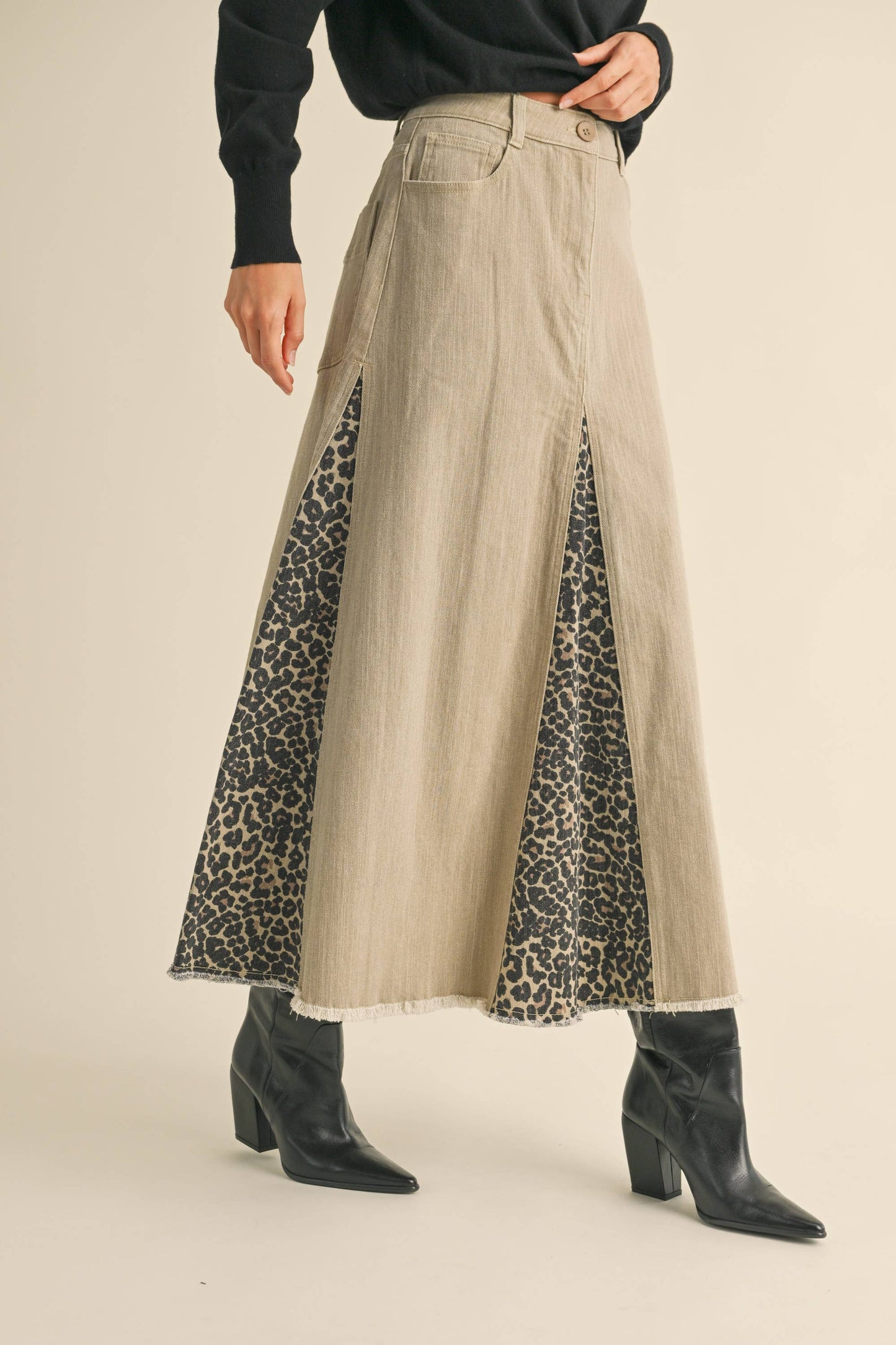 Amber Leopard Peek-a-Boo Skirt