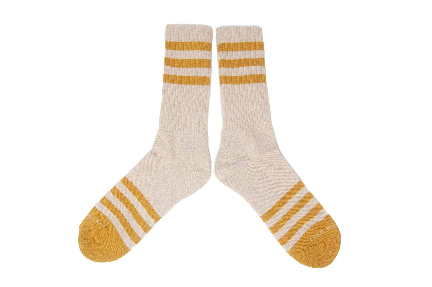 Heather Stripes Socks - Cream/Ochre