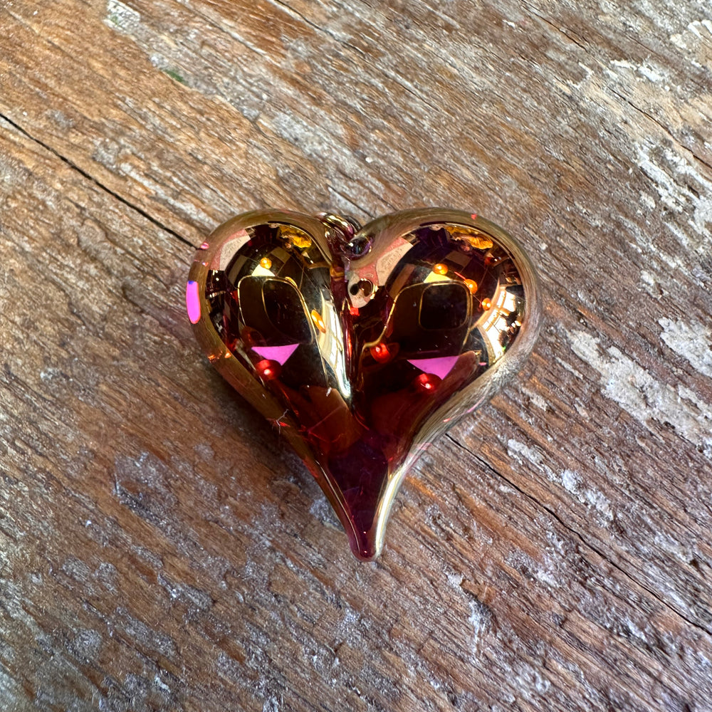 Vintage iridescent heart charm