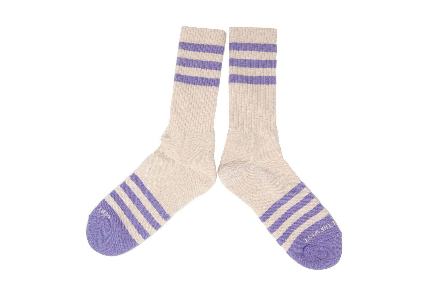 Heather Stripes Socks - Cream/Lavender