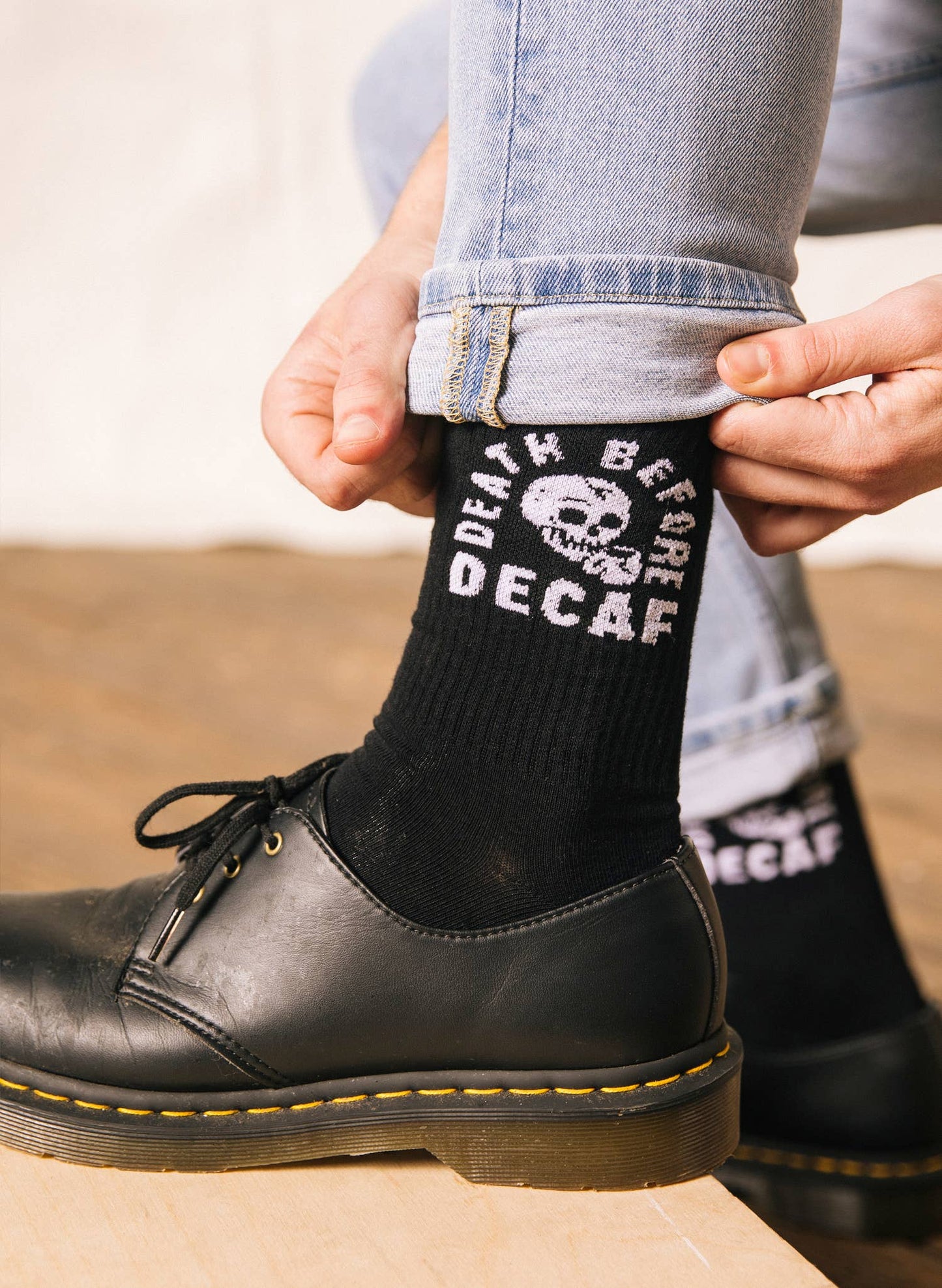 Death Before Decaf Coffee Crew Socks, Valentines Day Gift