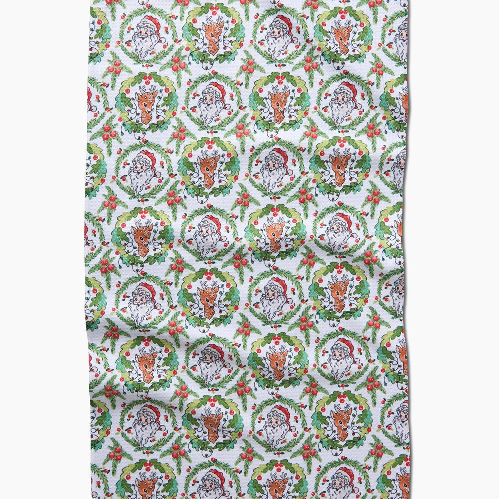 Berry Retro Holiday Tea Towel