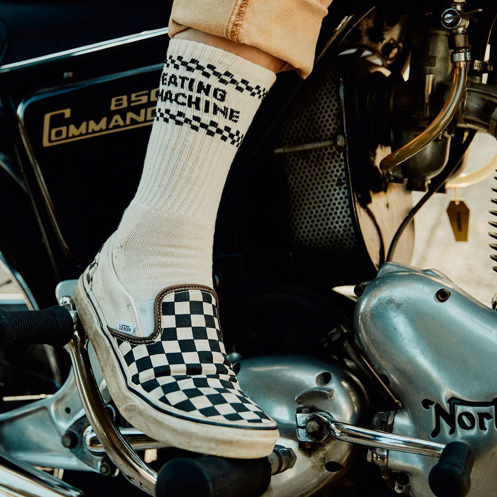 Eating Machine Checkerboard Comfy Crew Socks