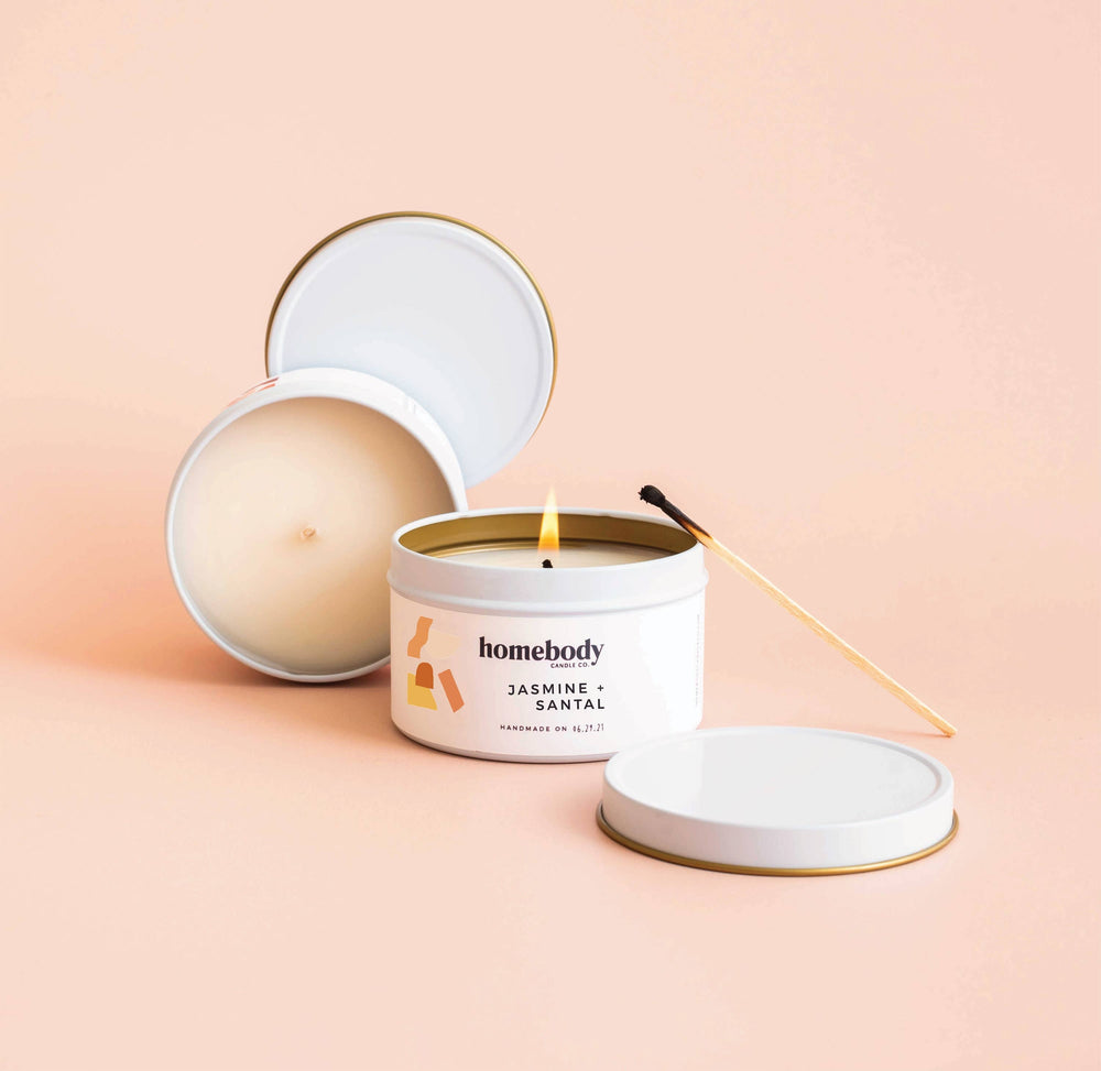 Jasmine + Santal • candle tin