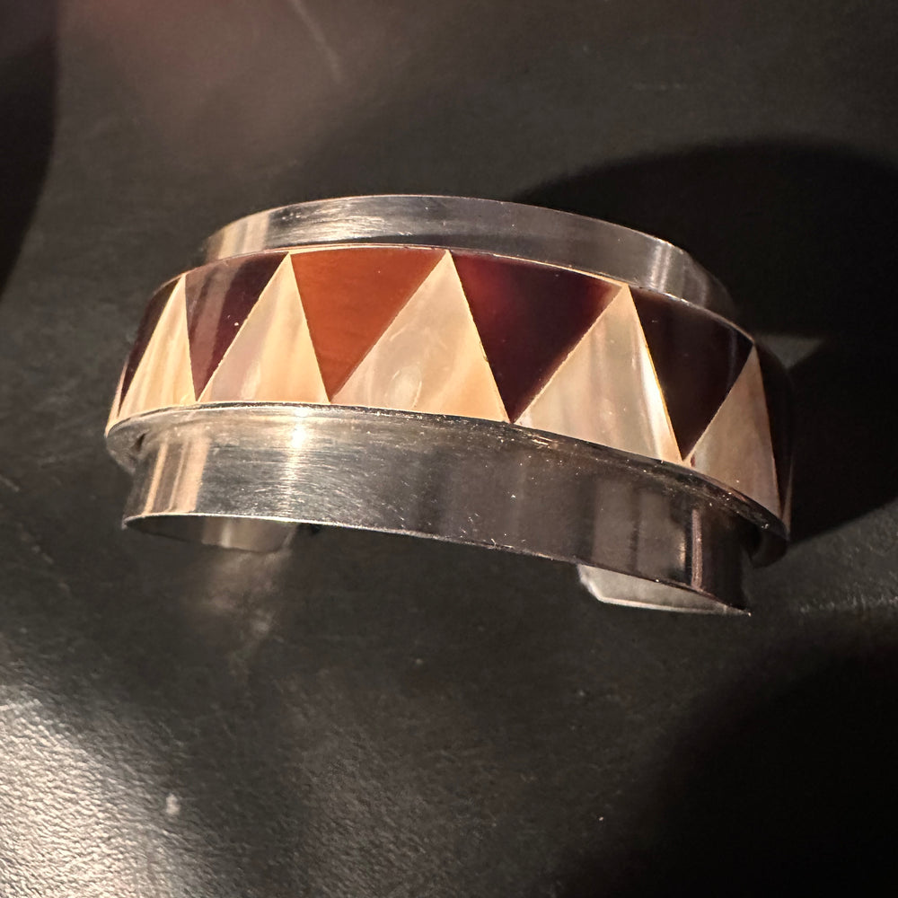 Vintage shell inlay cuff