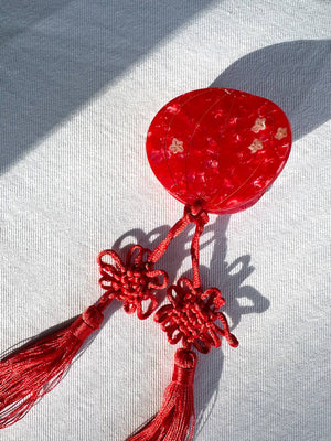 Hand-painted Red Lantern Hair Clip