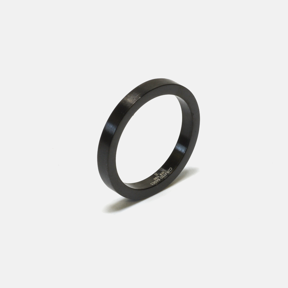 Thin Black Steel Ring