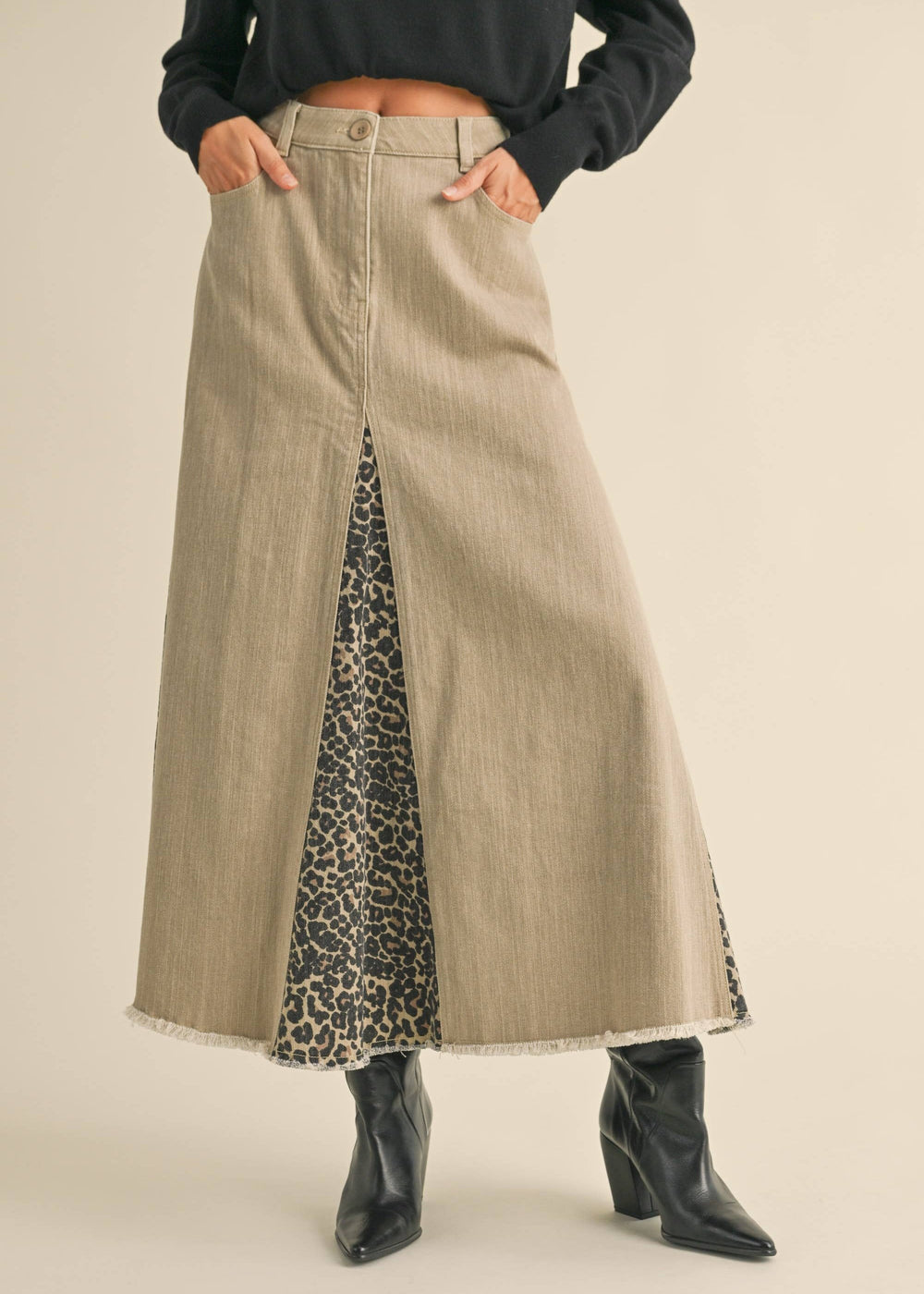 Amber Leopard Peek-a-Boo Skirt