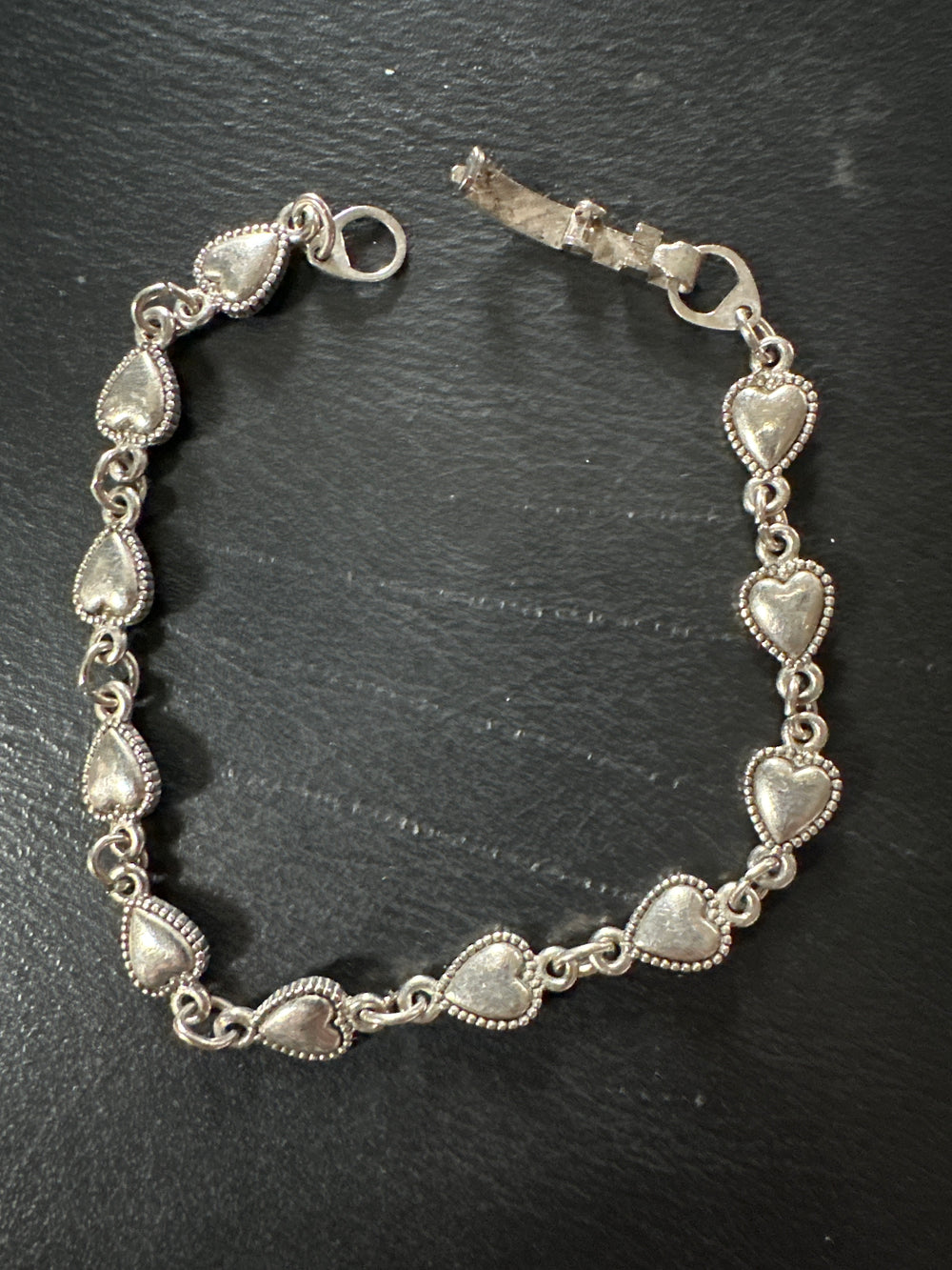 Vintage petite heart silver bracelet