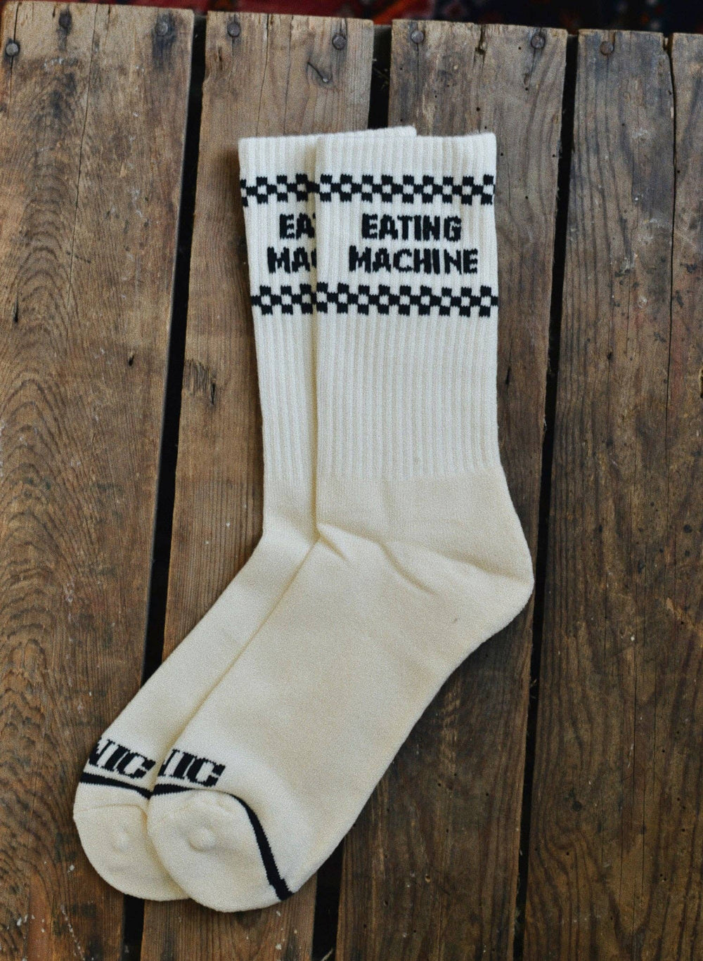 Eating Machine Checkerboard Comfy Crew Socks