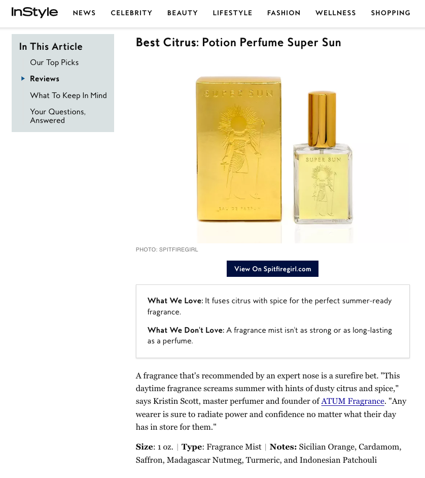 Potion Perfume Super Sun