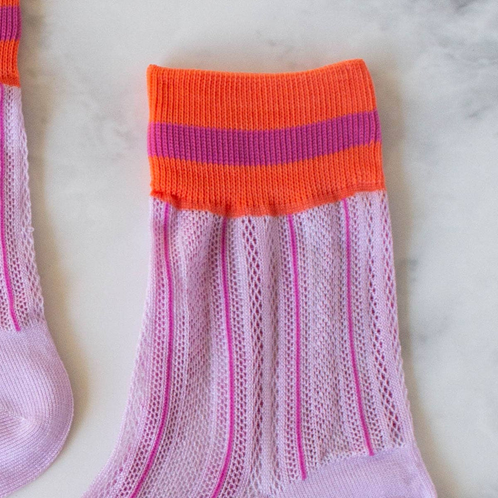 
                      
                        Ankle Mesh Striped Casual Socks
                      
                    