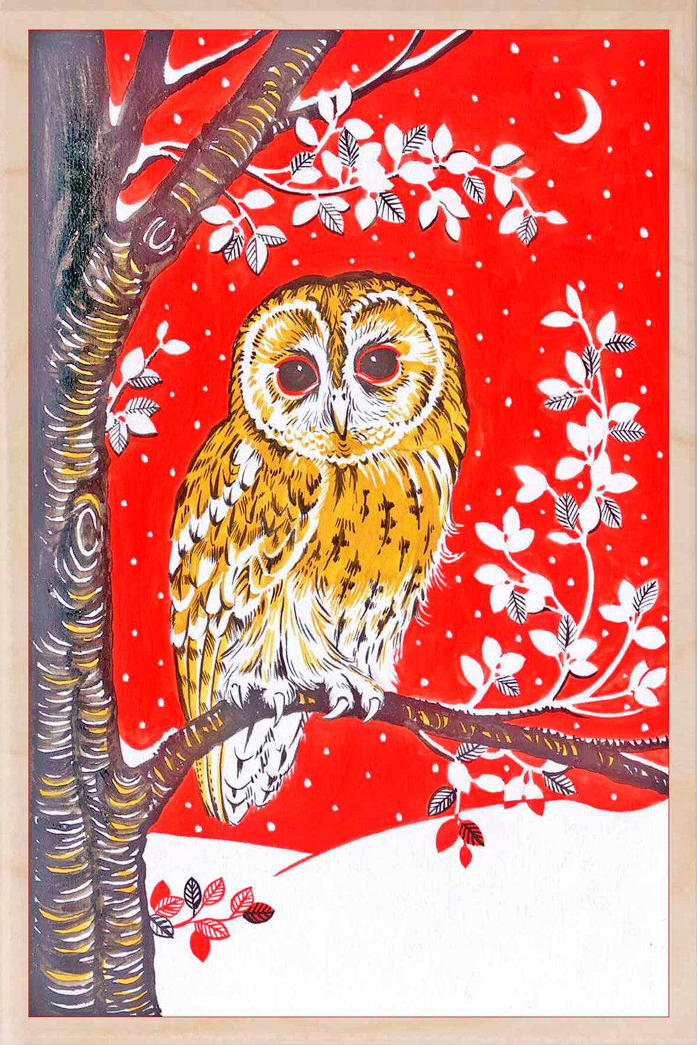 CHRISTMAS OWL wood Christmas Card Stocking Filler