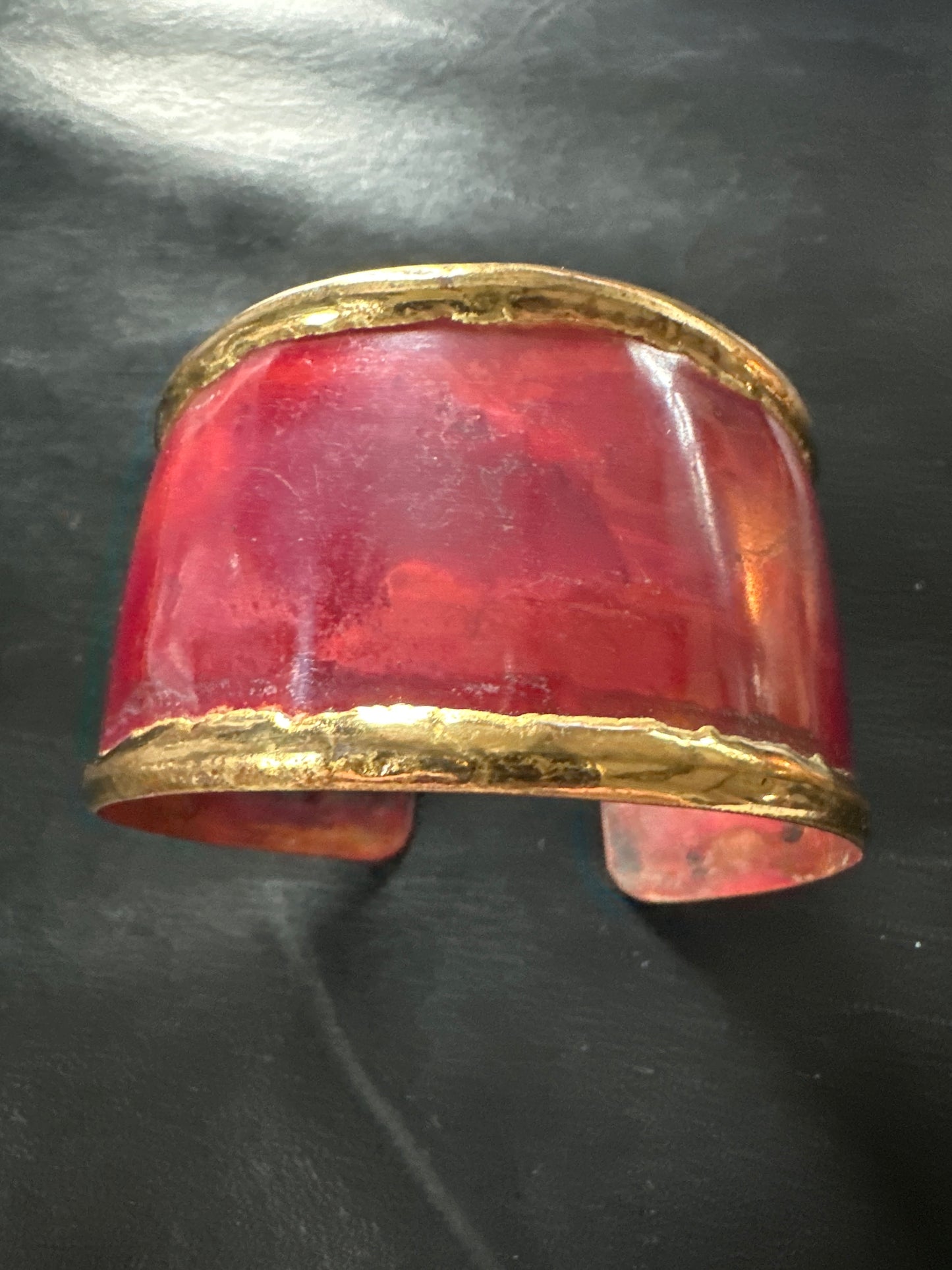 Vintage red and gold cuff