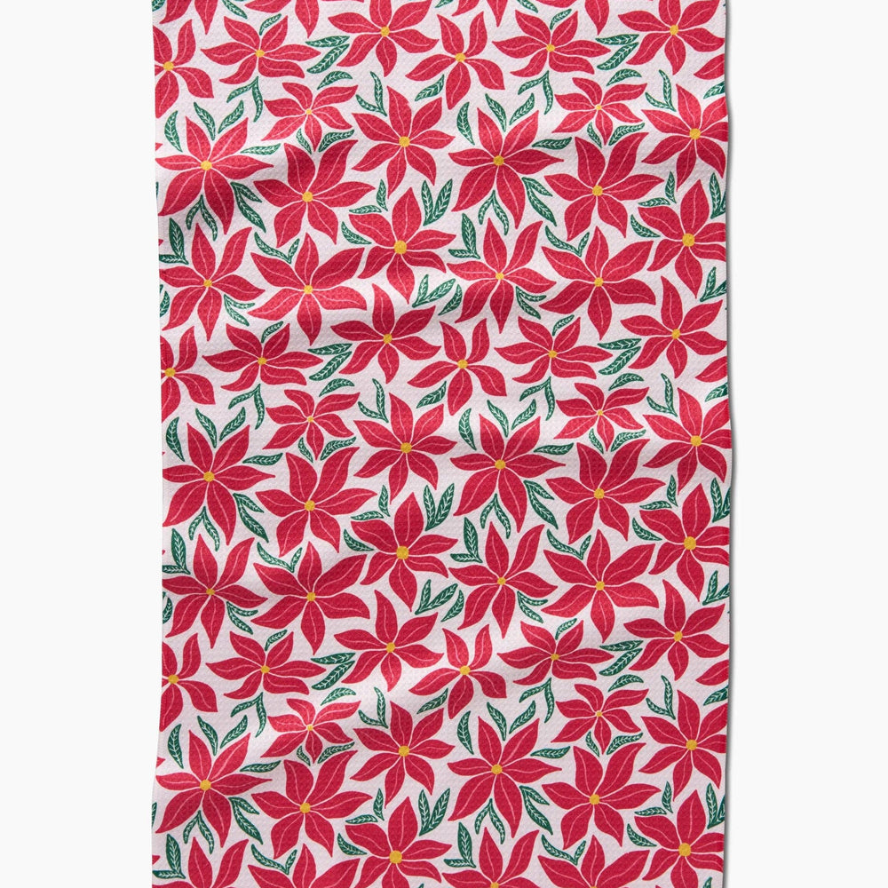 Poinsettia Party Tea Towel