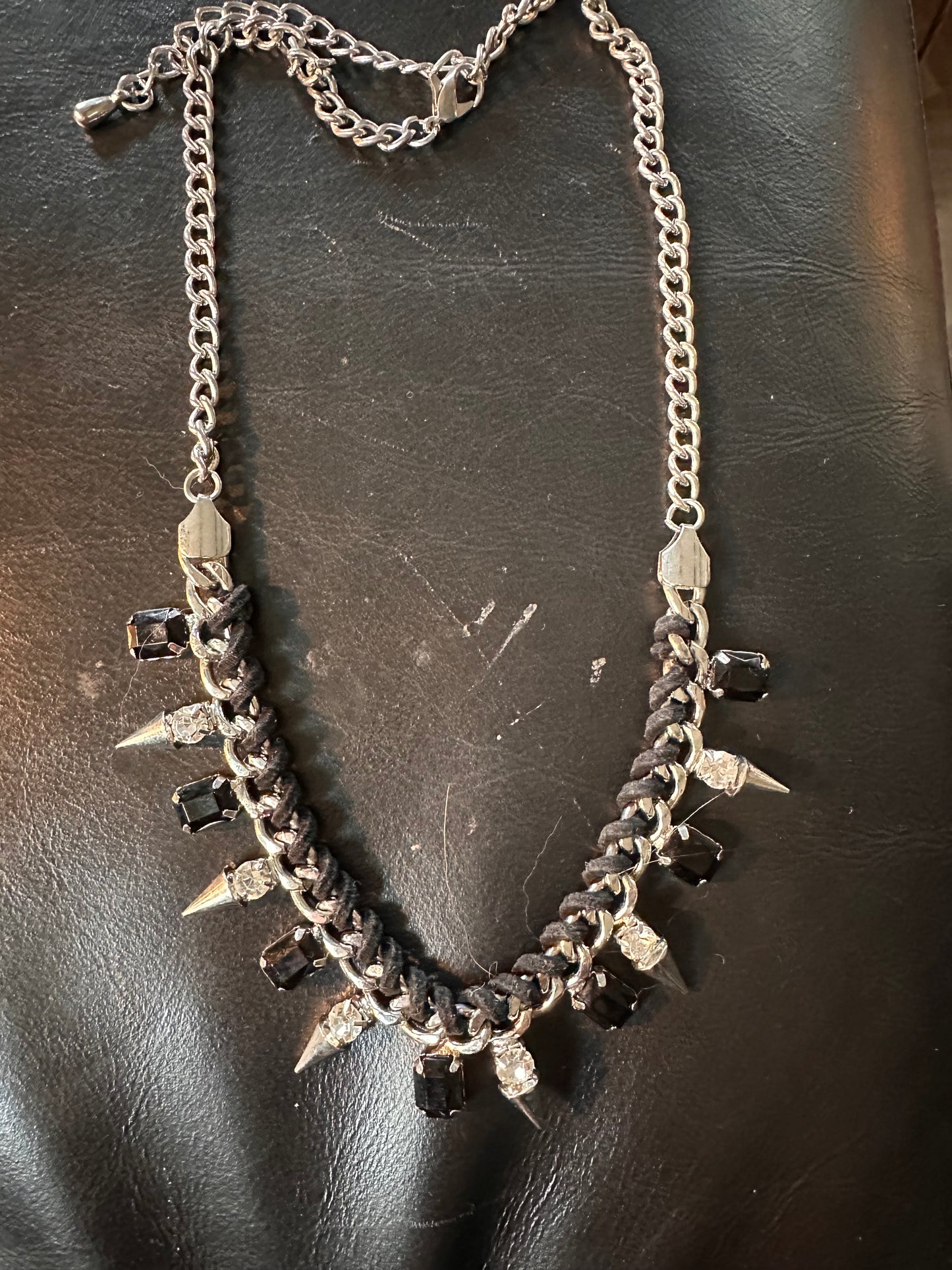 Vintage silver spike necklace