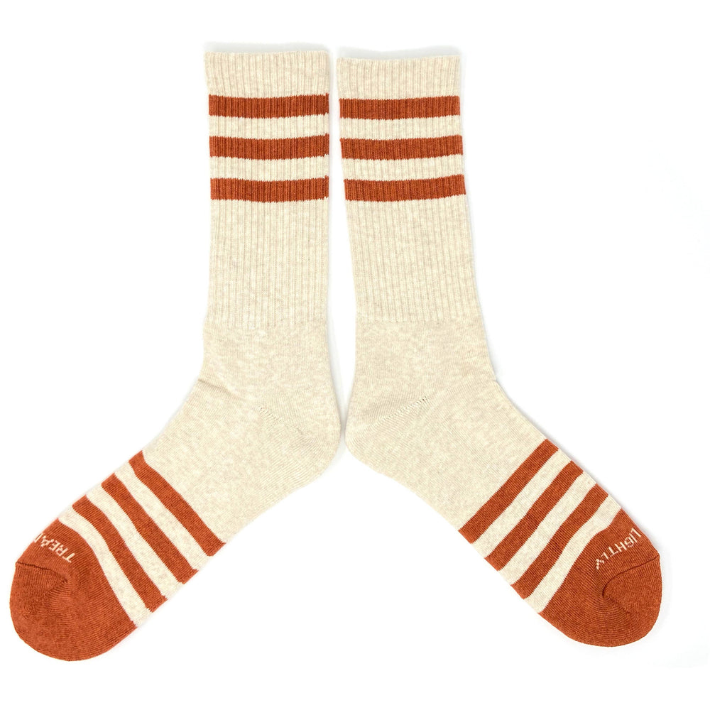 Heather Stripes Socks - Cream/Orange