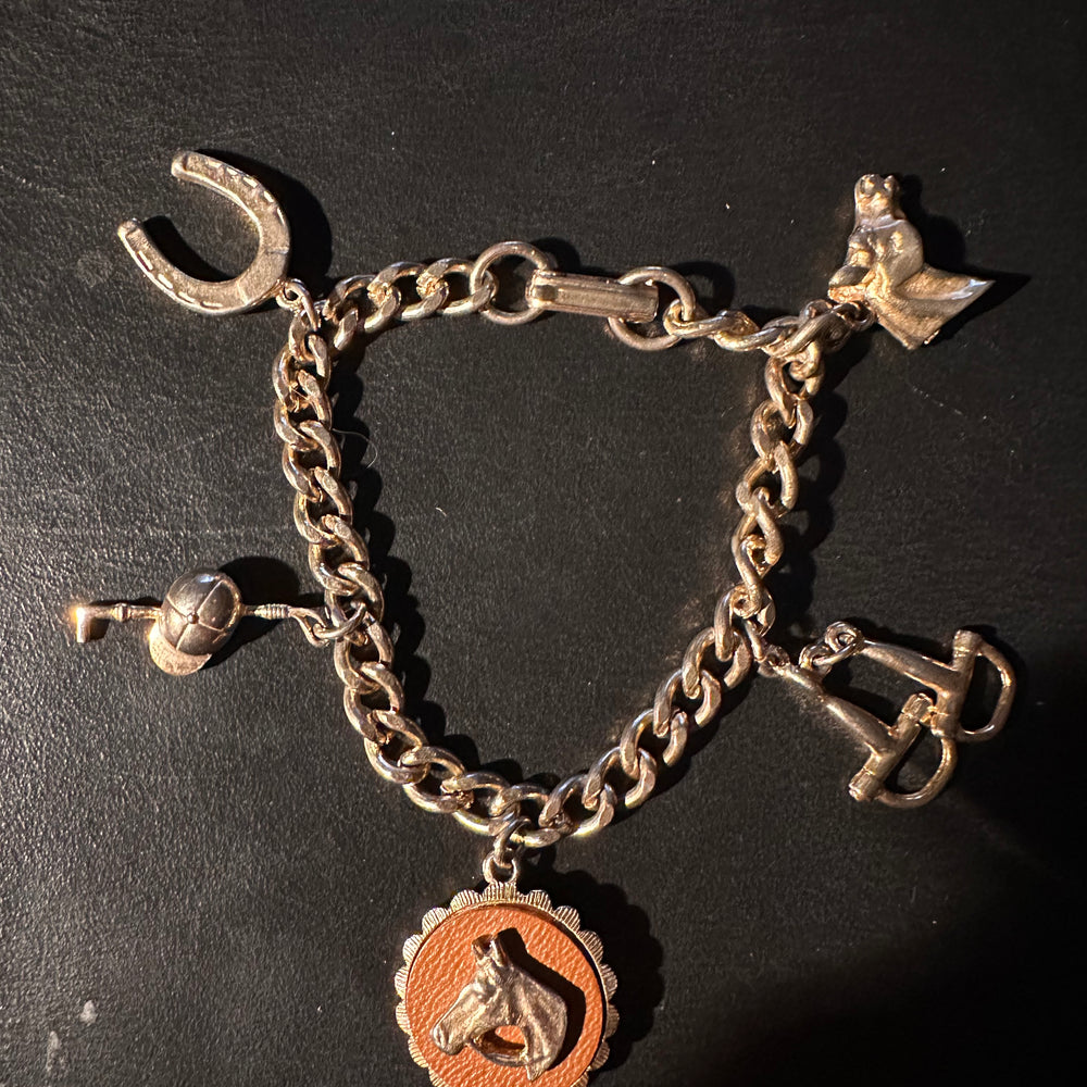 Vintage horse country charm bracelet