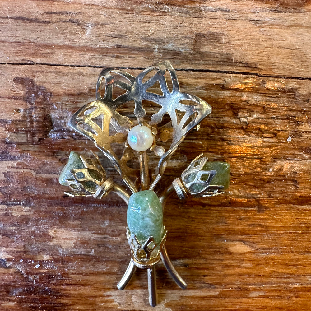 Vintage floral bouquet brooch