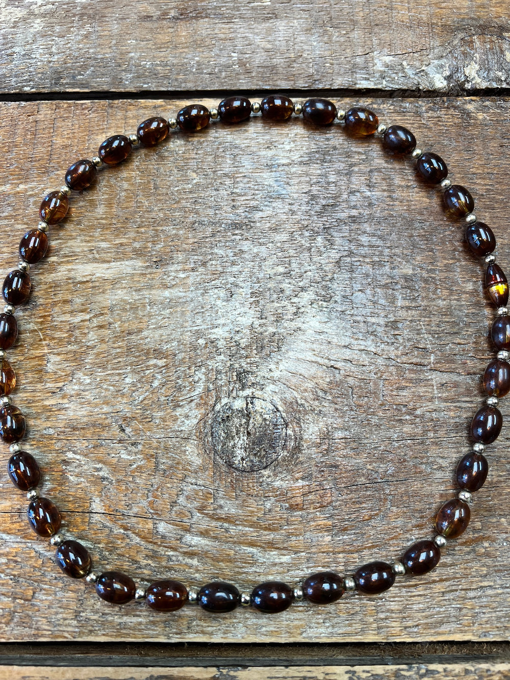 Vintage brown beaded necklace