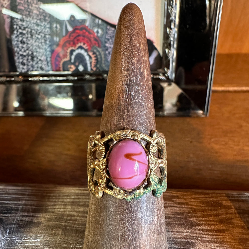 Vintage pink stone ring