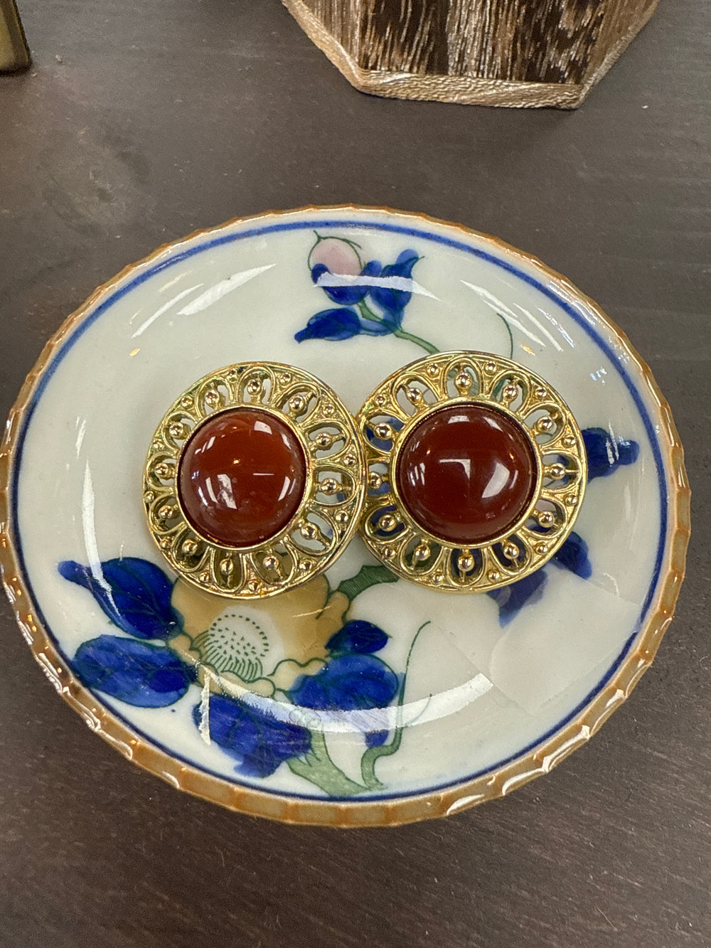 Vintage Amber Stone Earring