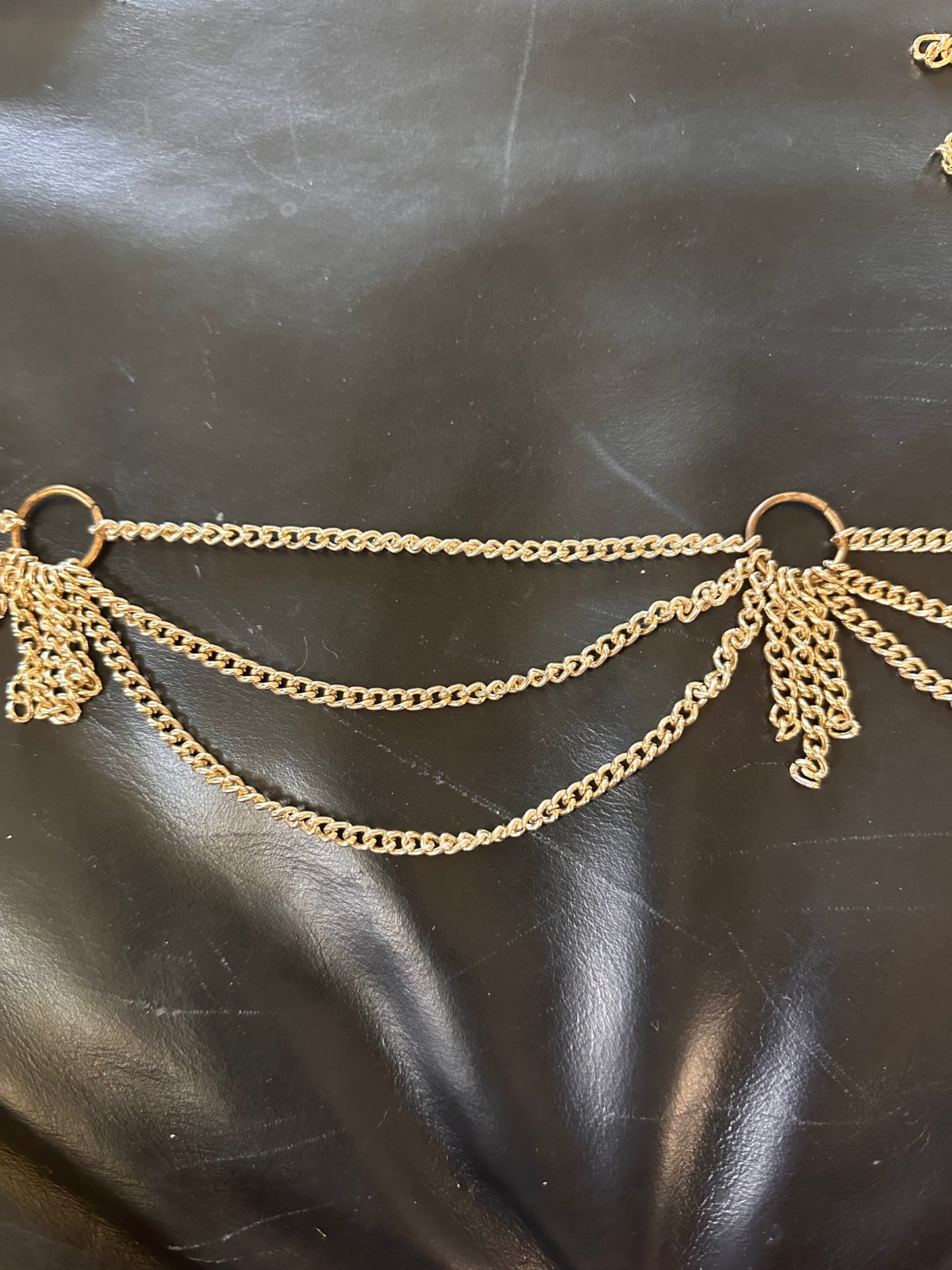 Vintage gold chain link belt