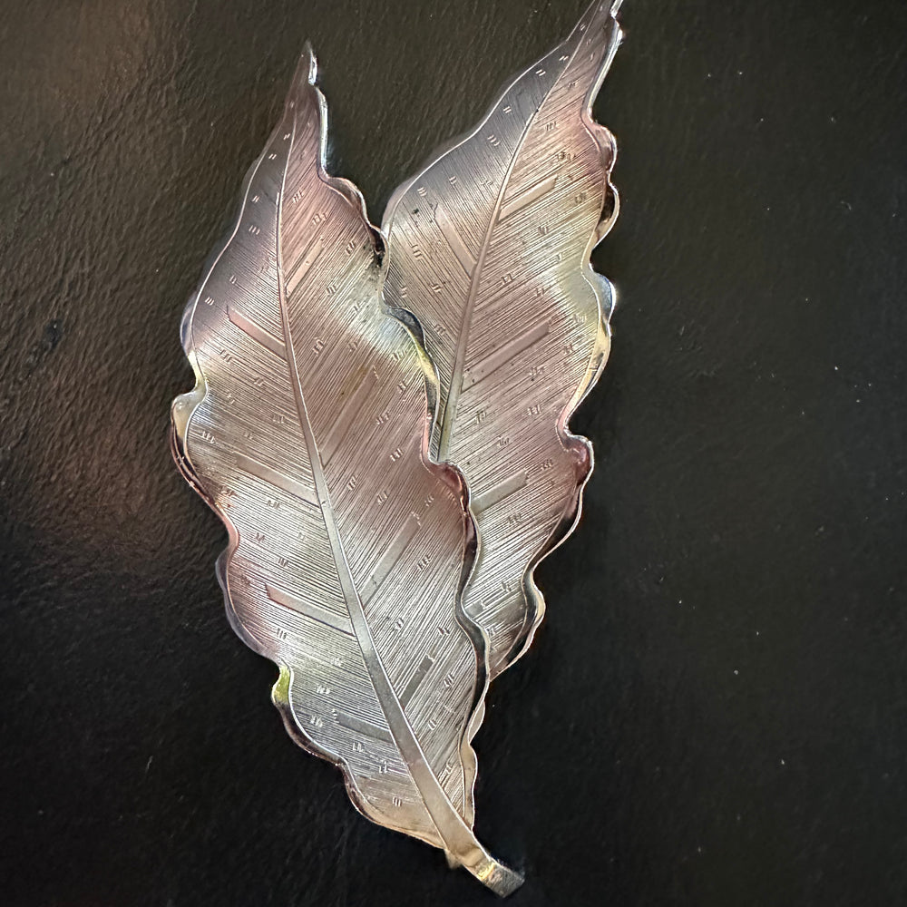 Vintage Coro Silver feather brooch