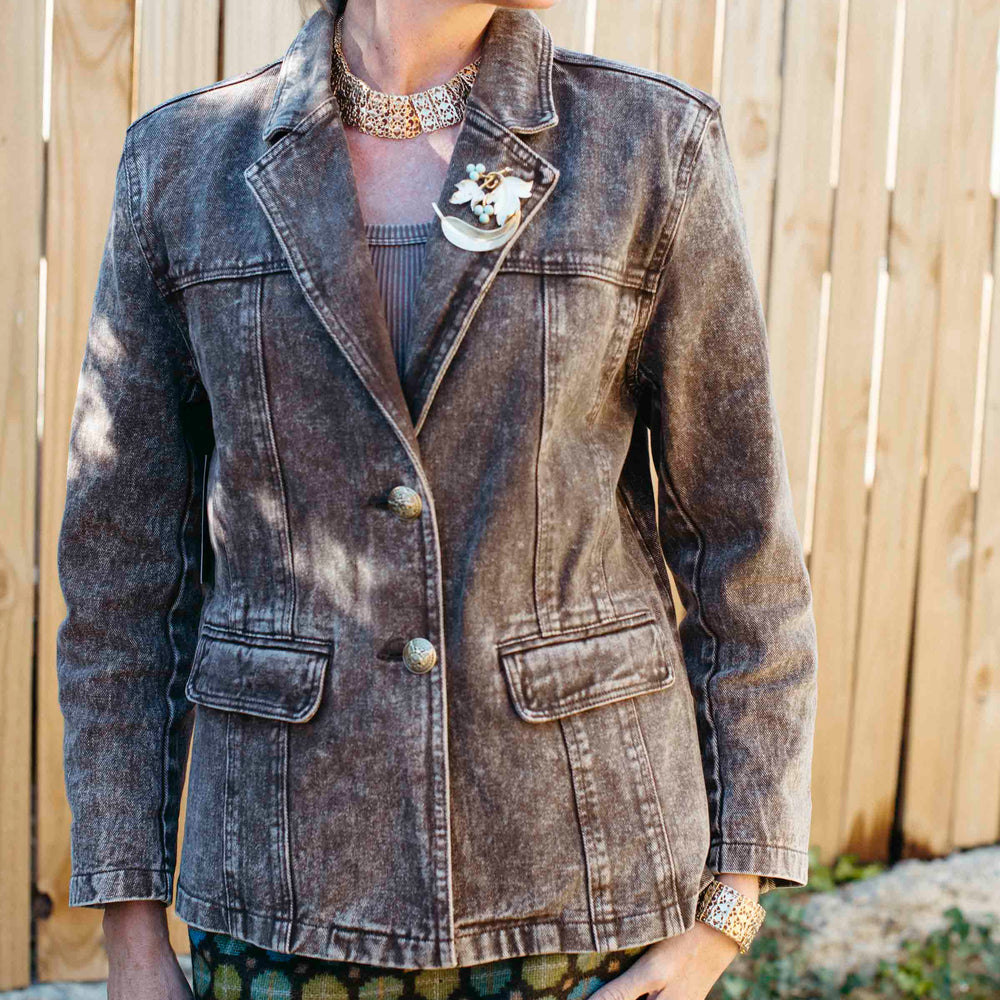 Lexie Color Washed Denim Blazer