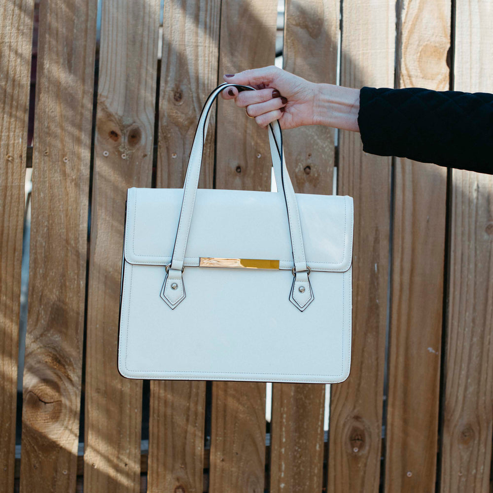 
                      
                        Y2K White Leather Cromia Handbag
                      
                    