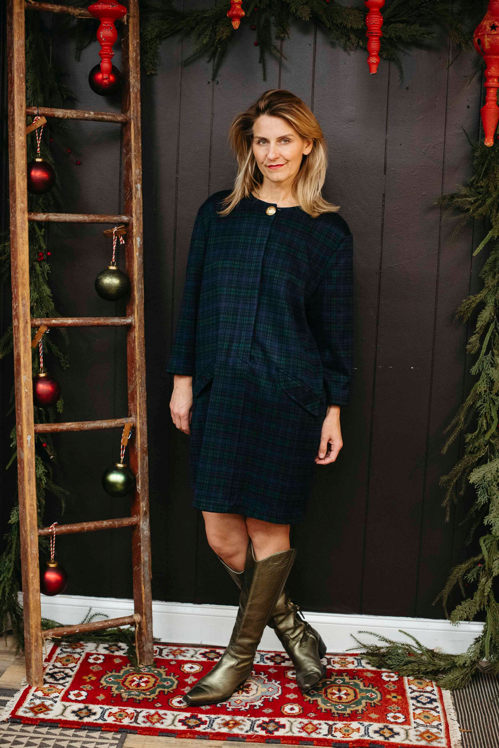 Vintage Blue/Green Plaid Dress