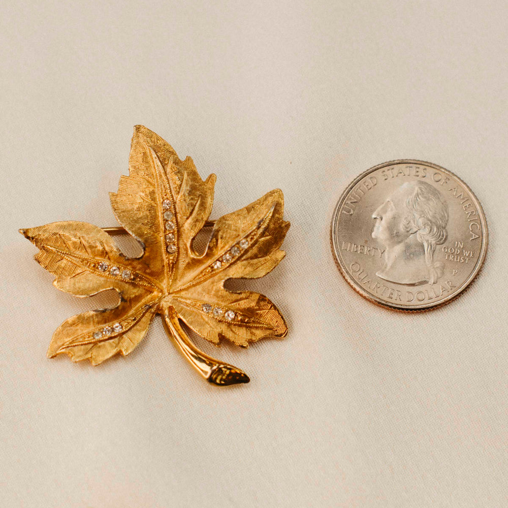 Vintage Gold Leaf Brooch