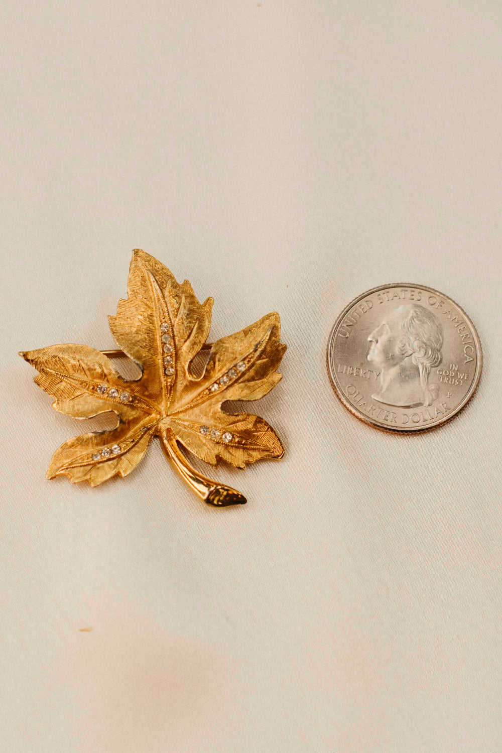 Vintage Gold Leaf Brooch