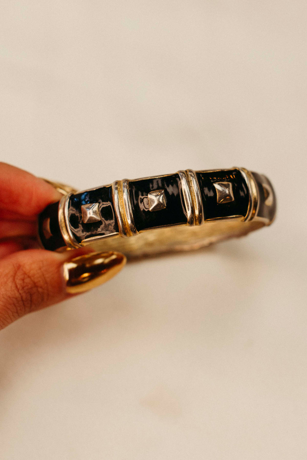 Vintage Enamel Hinge Bangle