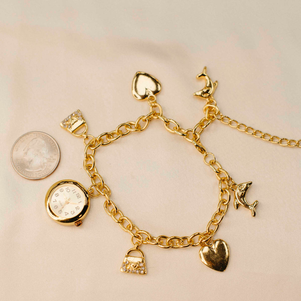 Vintage Clock Charm Bracelet