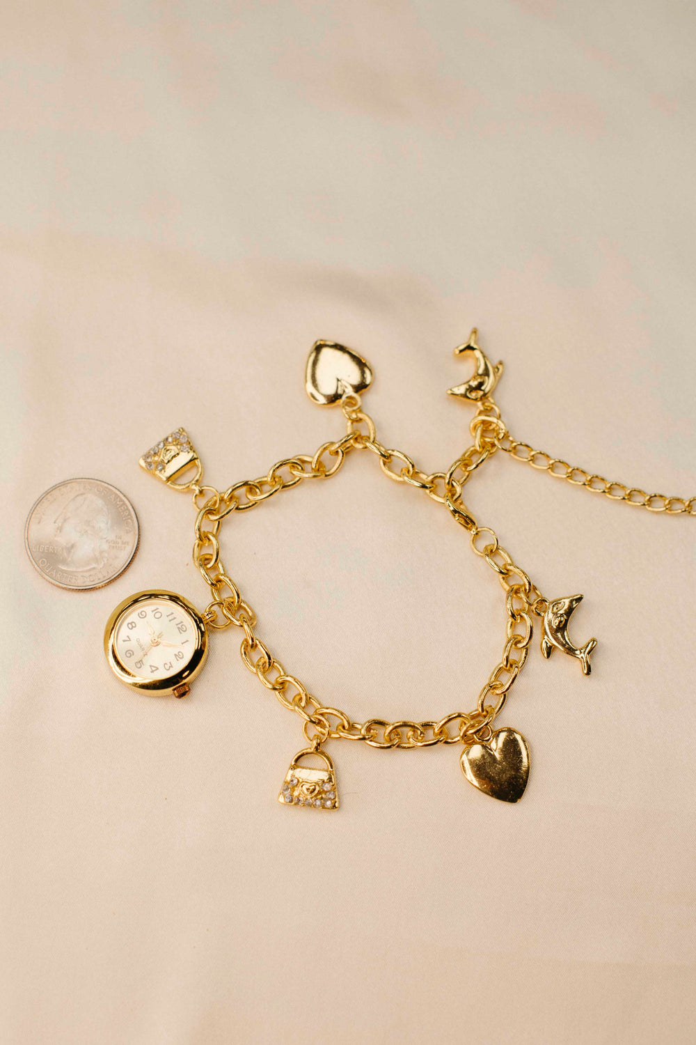 Vintage Clock Charm Bracelet