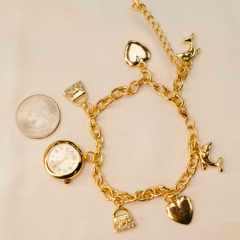 Vintage Clock Charm Bracelet