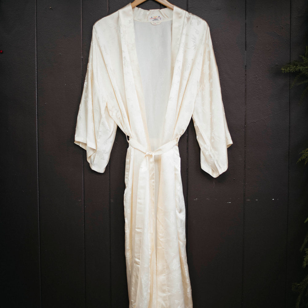 Vintage Golden Bee Silk Kimono Robe