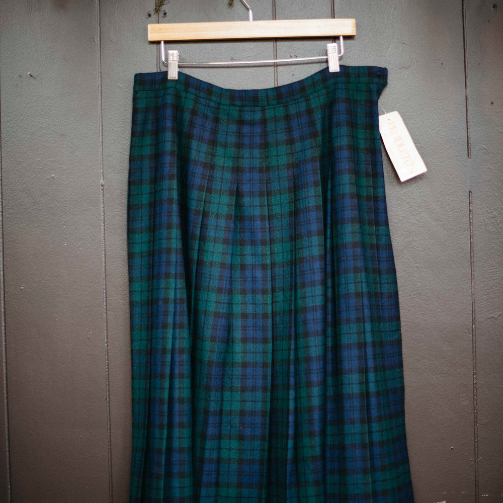 Vintage Plaid Midi Skirt